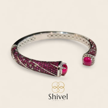 Pink/Green  Dazzling openable cuff