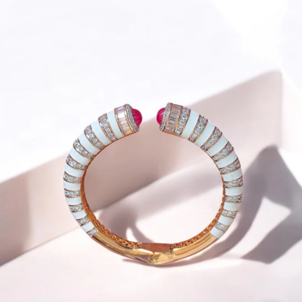 White and silver bangle